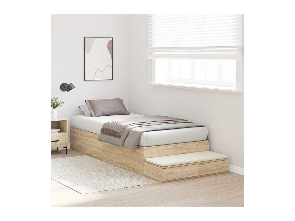 Bedframe met opbergruimte Sonoma Eiken 226,5 x 90 x 31,5 cm