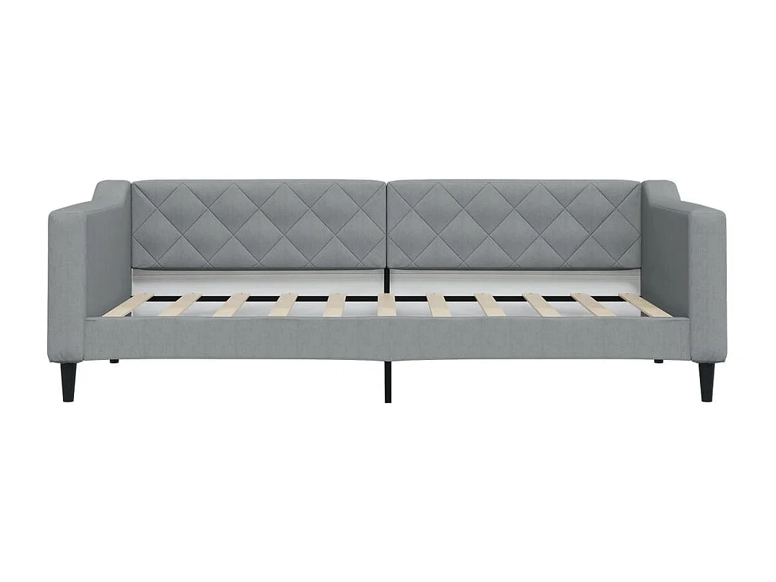 Lit de jour avec matelas gris clair 90x190 cm tissu