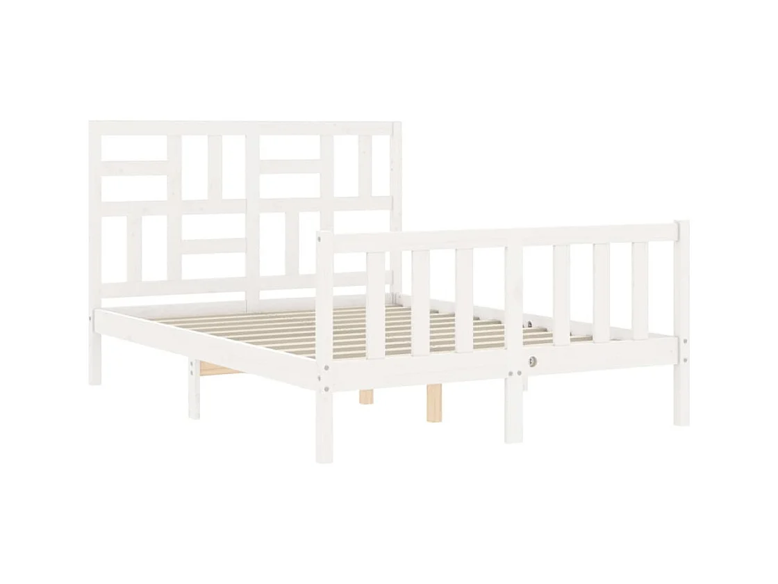 Bedframe zonder matras wit 140x190 cm massief grenenhout