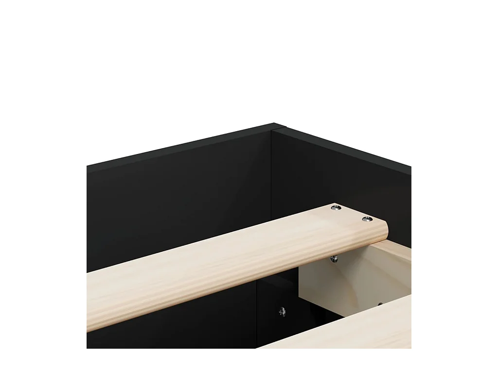 Bedframe met lades zonder matras zwart 200x200 cm