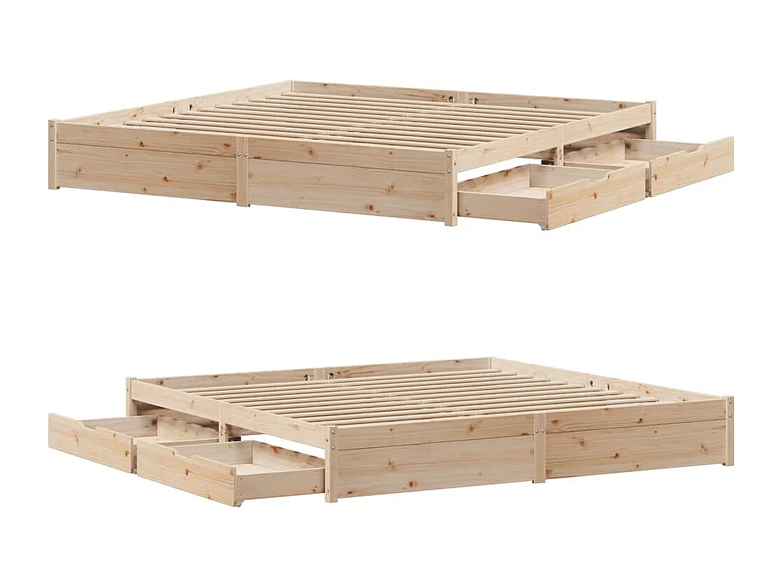 Cadre de lit sans matelas 200x200 cm bois massif de pin