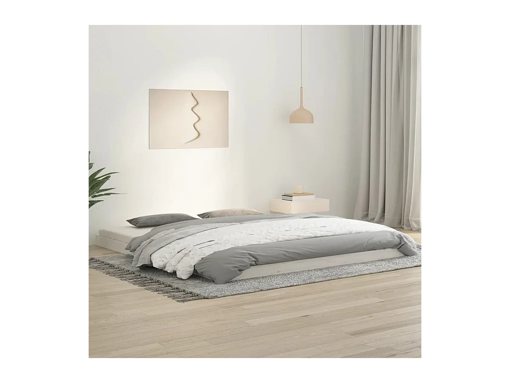 Bedframe zonder matras wit 180x200 cm massief grenenhout