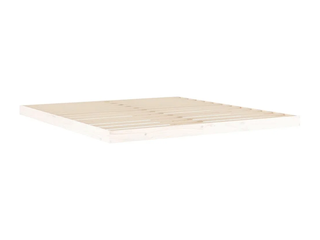 Estructura de cama sin colchón blanca 180x200 cm madera maciza de pino