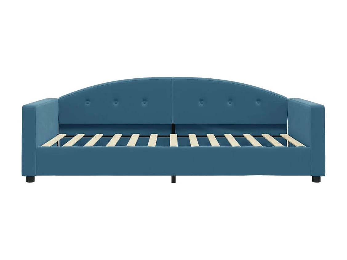 Lit de jour avec matelas bleu 100x200 cm velours