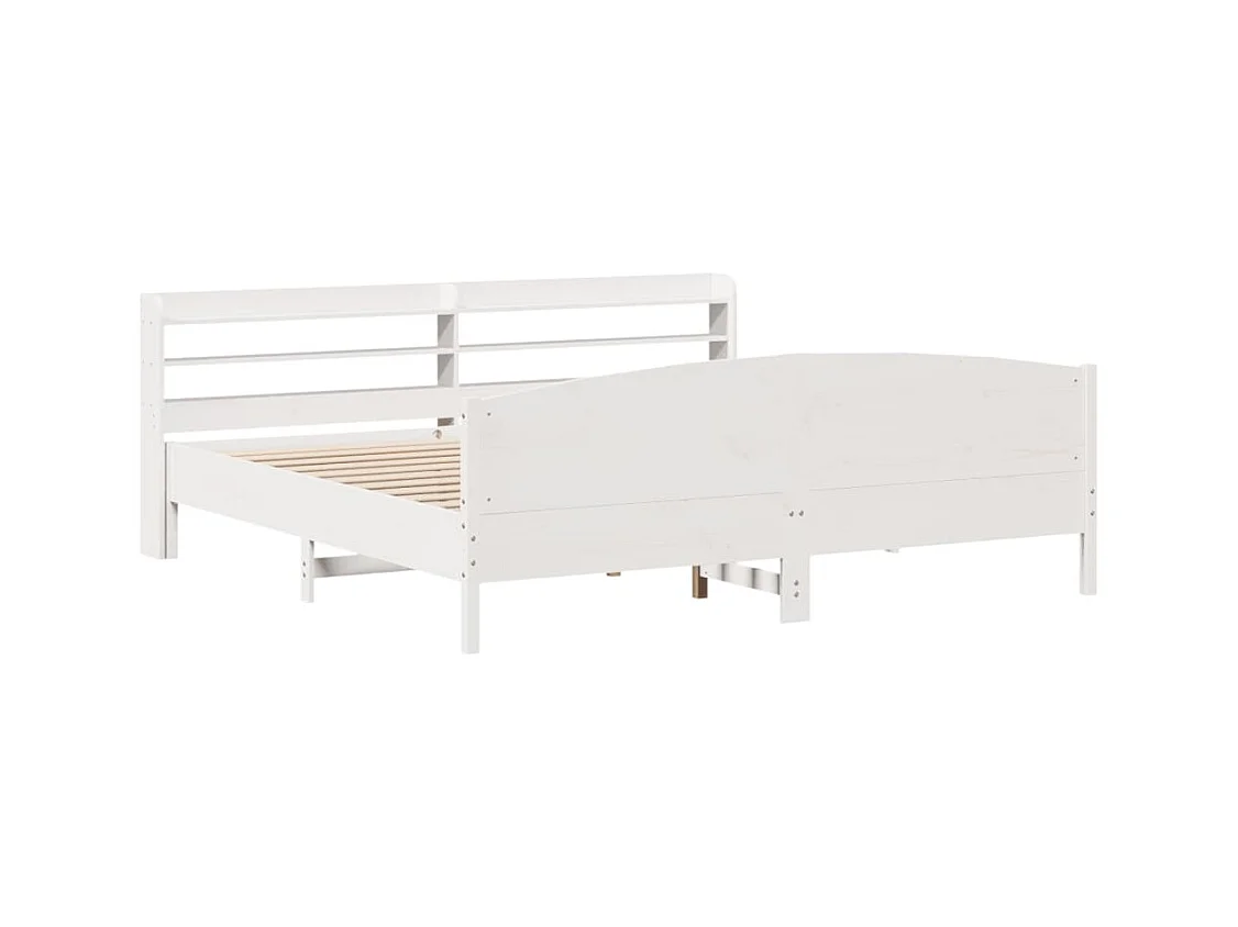 Struttura letto senza materasso bianco 180x200 cm in legno massello di pino