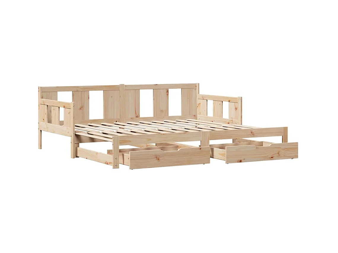 Dagbed met onderschuifbed en lades zonder matras 90x200 cm