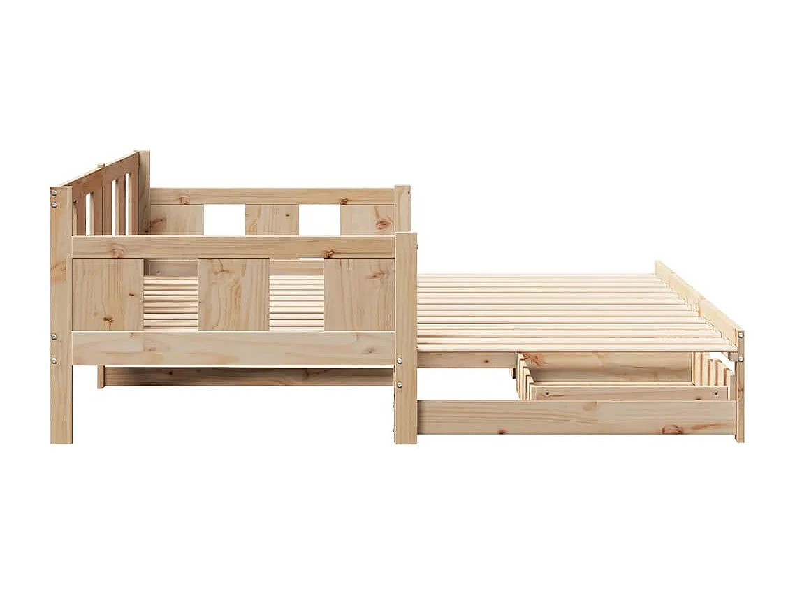 Dagbed met onderschuifbed en lades zonder matras 90x200 cm