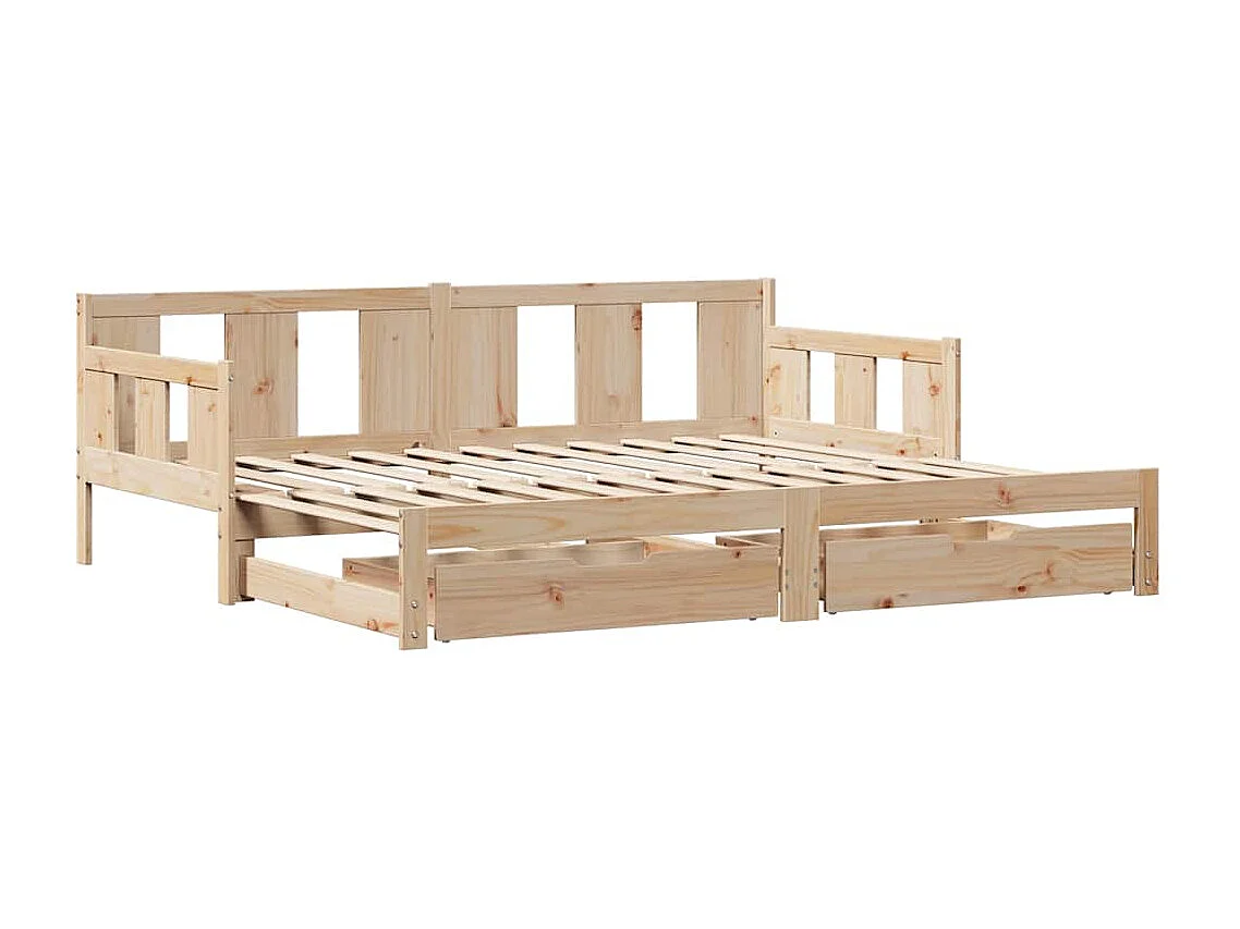 Divano letto con rotelle e cassetti senza materasso 90x200 cm