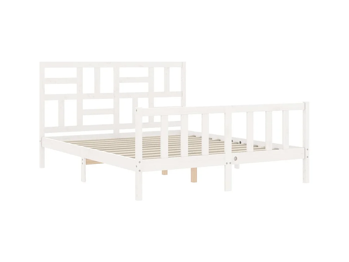 Bedframe zonder matras wit 160x200 cm massief grenenhout