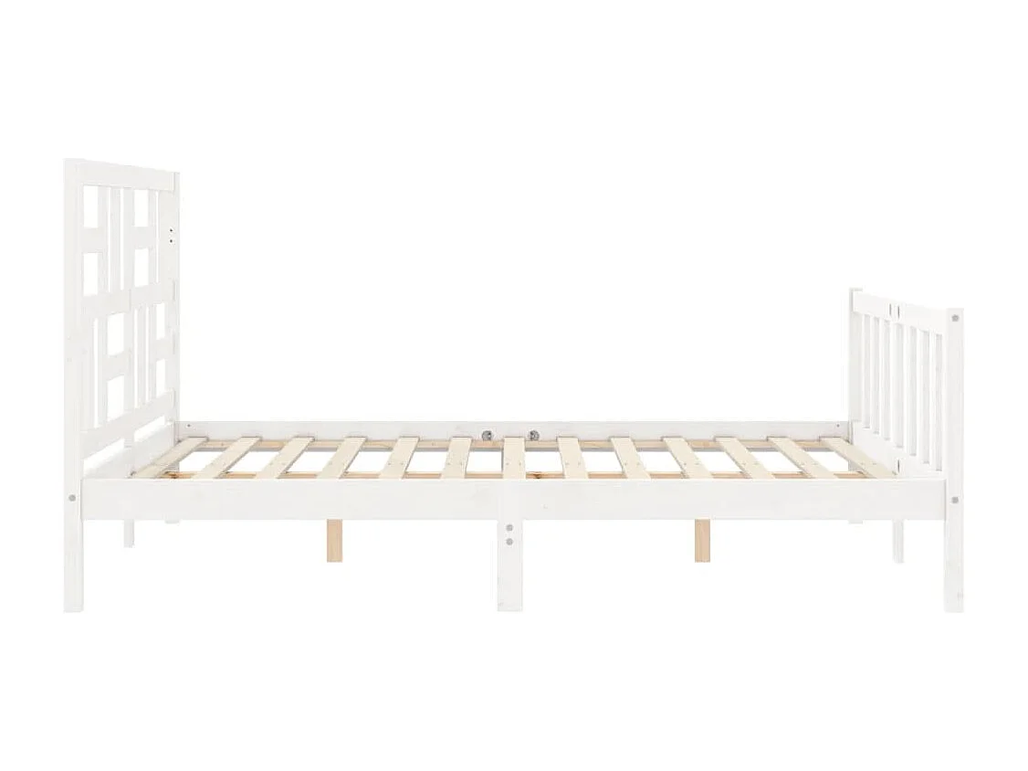 Cadre de lit sans matelas blanc 160x200 cm bois de pin massif