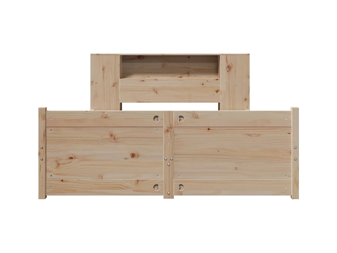 Letto libreria senza materasso 135x190 cm in legno massello di pino