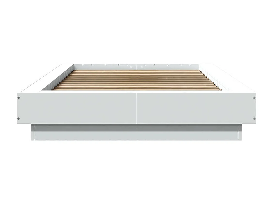Cadre de lit avec lumières LED sans matelas blanc 75x190 cm
