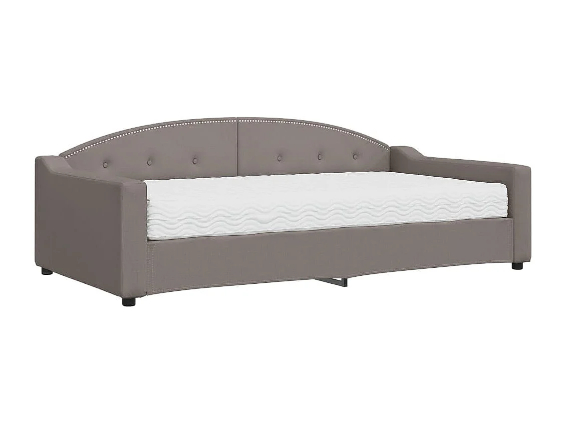 Lit de jour avec matelas taupe 100x200 cm tissu