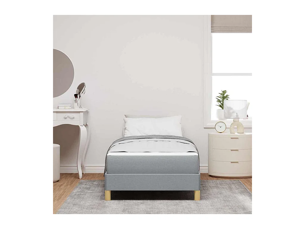 Letto a molle grigio chiaro e marrone 100 x 200 cm