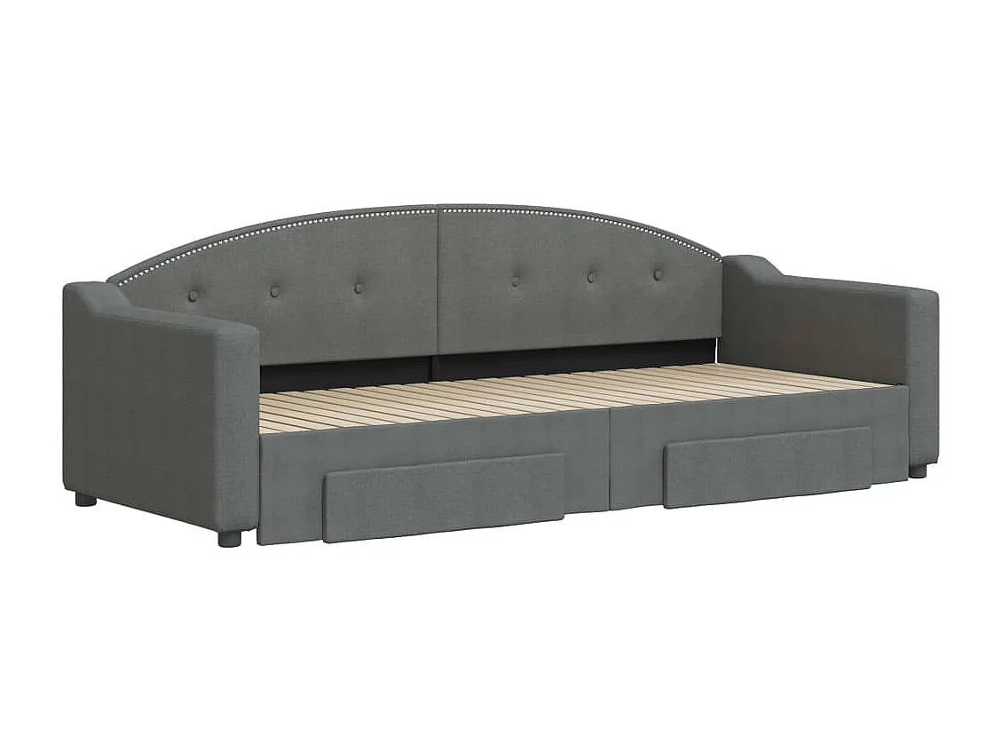 Lit de jour avec gigogne et tiroirs sans matelas 80x200 cm