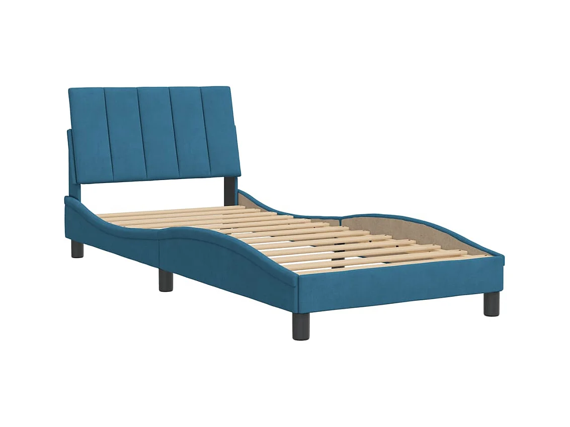 Bedframe zonder matras blauw 90x200 cm fluweel
