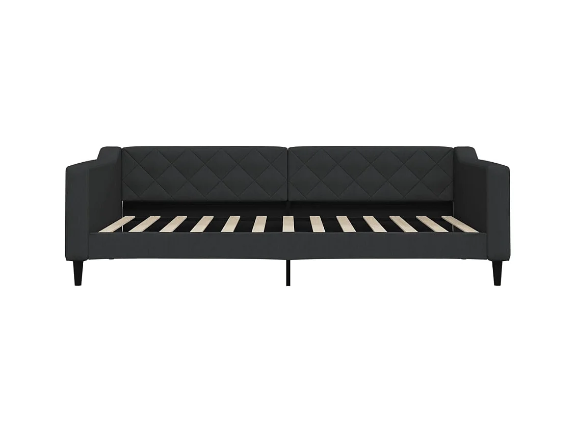 Lit de jour avec matelas noir 100x200 cm tissu