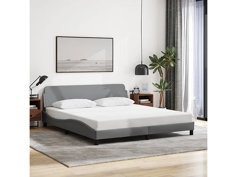 Struttura letto senza materasso tessuto grigio chiaro 180x200 cm