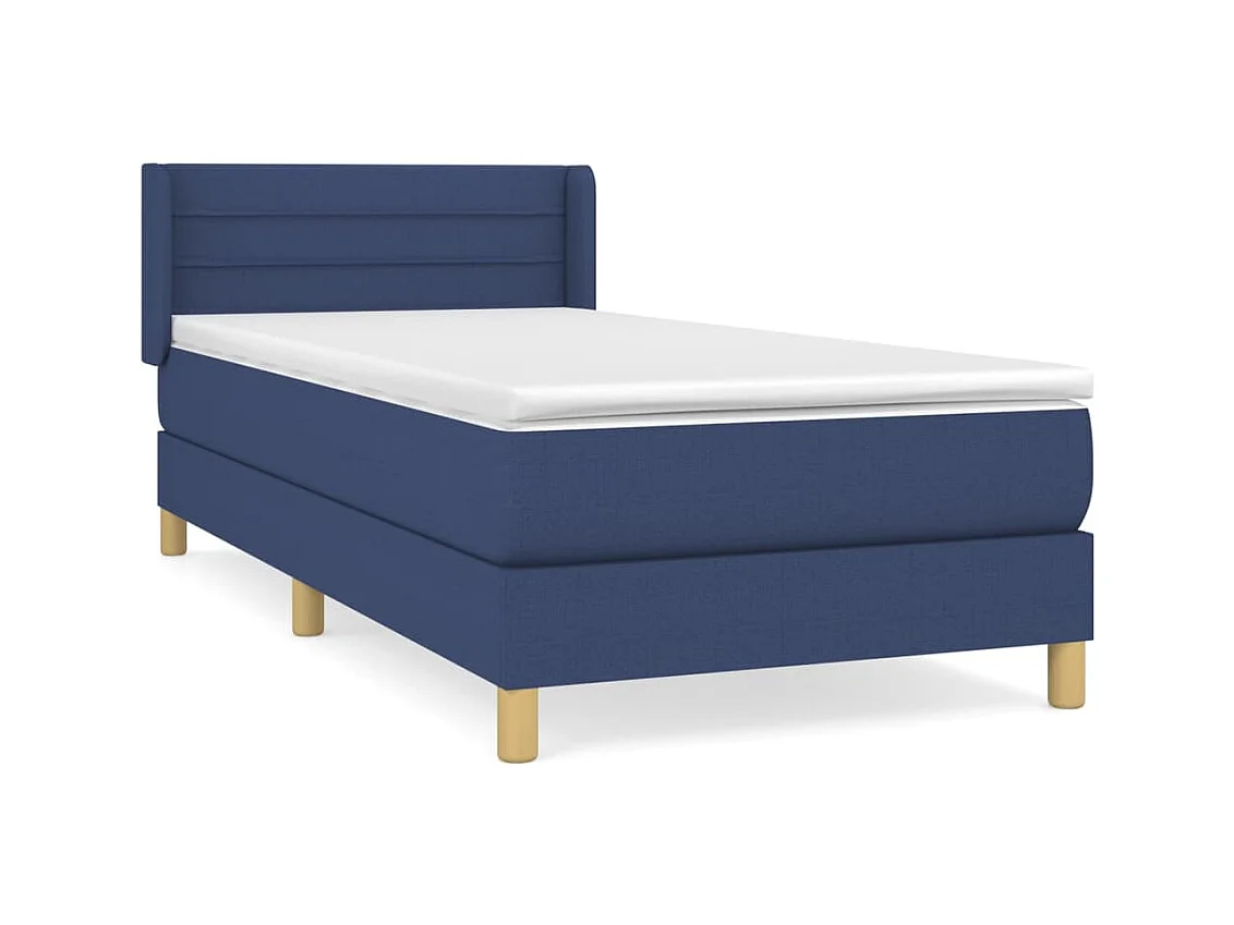 Sommier à lattes de lit avec matelas Bleu 80x200 cm Tissu