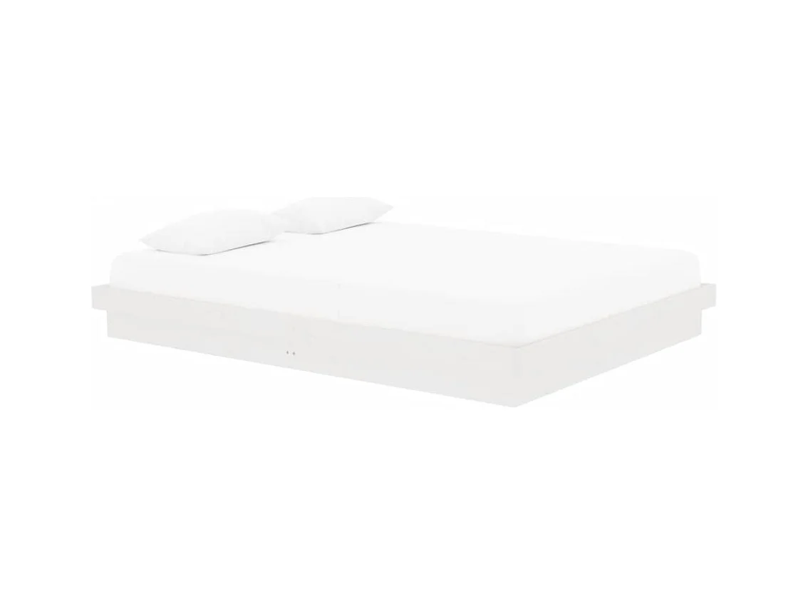 Bedframe zonder matras wit massief grenenhout