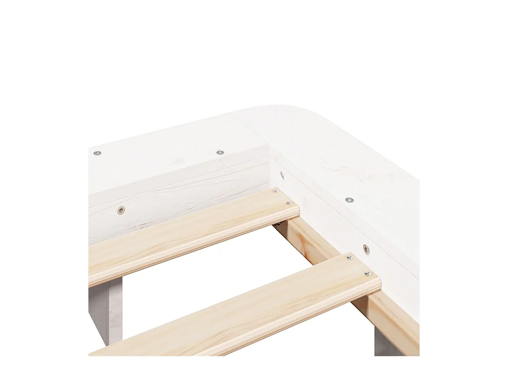 Estructura de cama sin colchón blanca 140x190 cm madera maciza de pino