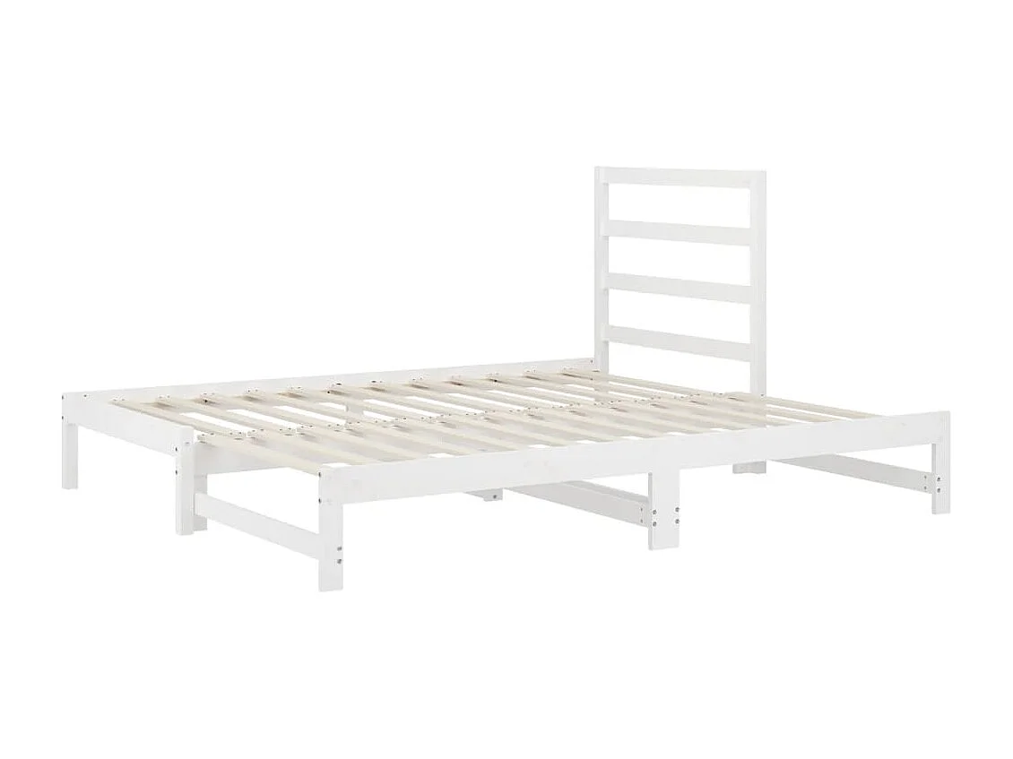 Cama corredera sin colchón blanca 2x(90x200) cm