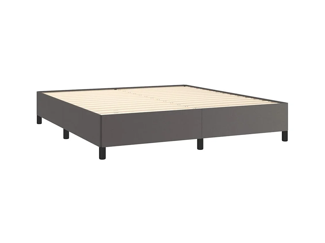 Bettgestell ohne Matratze grau 180x200 cm Kunstleder