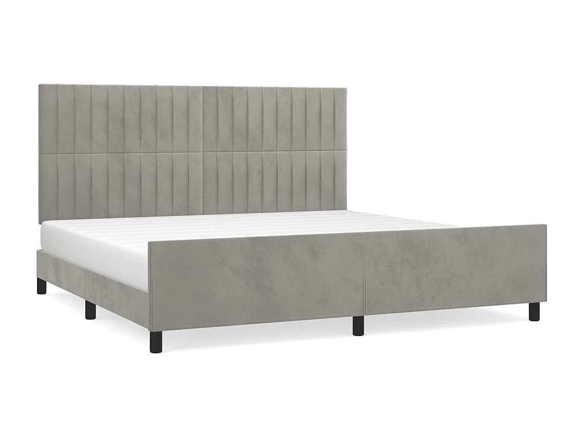 Struttura letto senza materasso grigio chiaro 200x200 cm velluto
