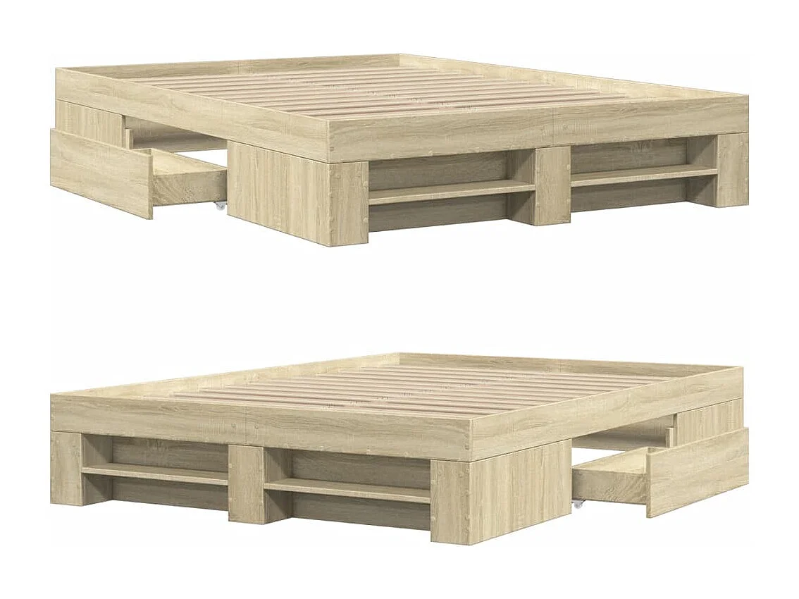 Bettgestell aus Sonoma-Eiche ohne Matratze 140x190 cm