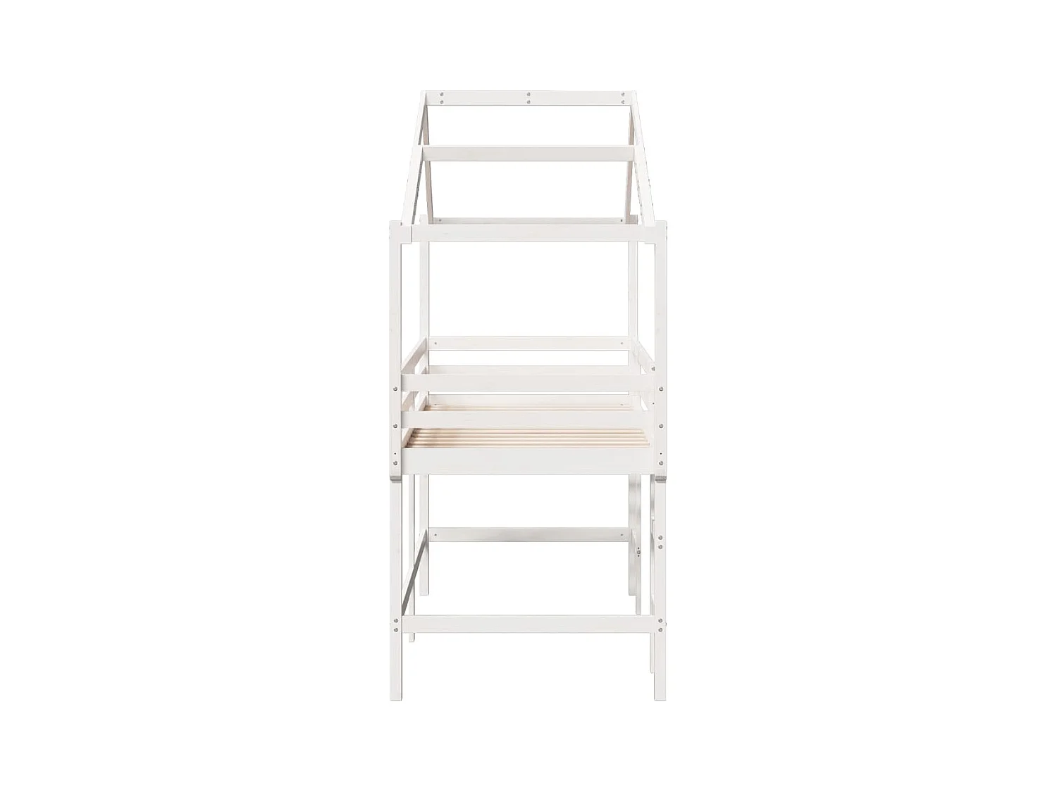 Stapelbed met ladder en dak zonder matras wit 90x190 cm