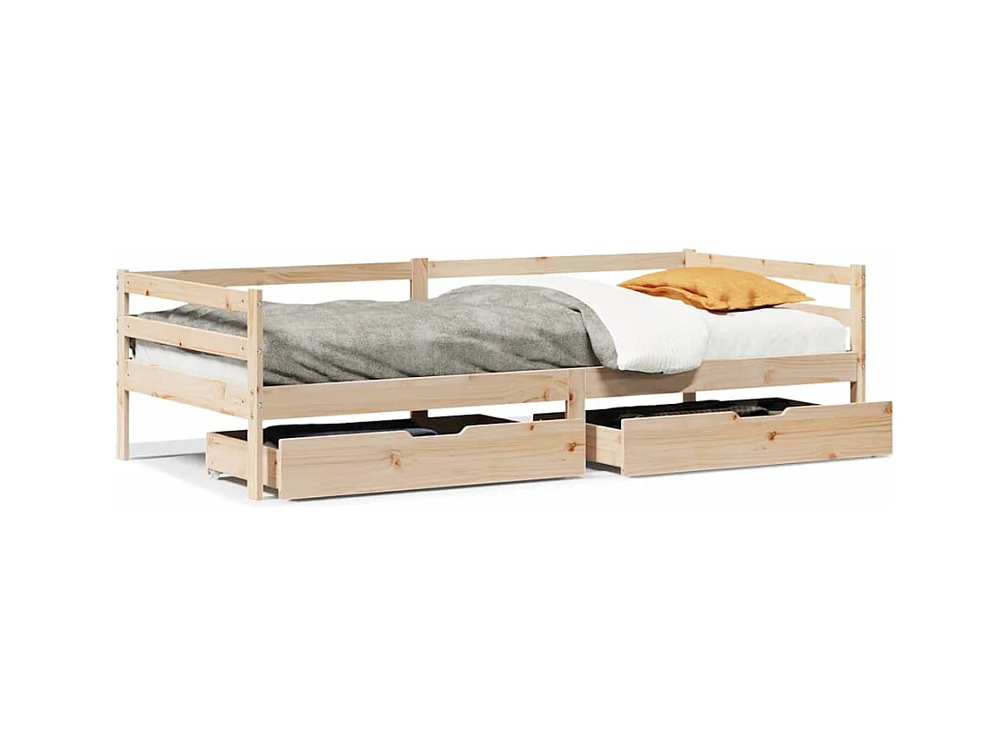 Lit de jour avec tiroirs sans matelas 80x200 cm bois massif