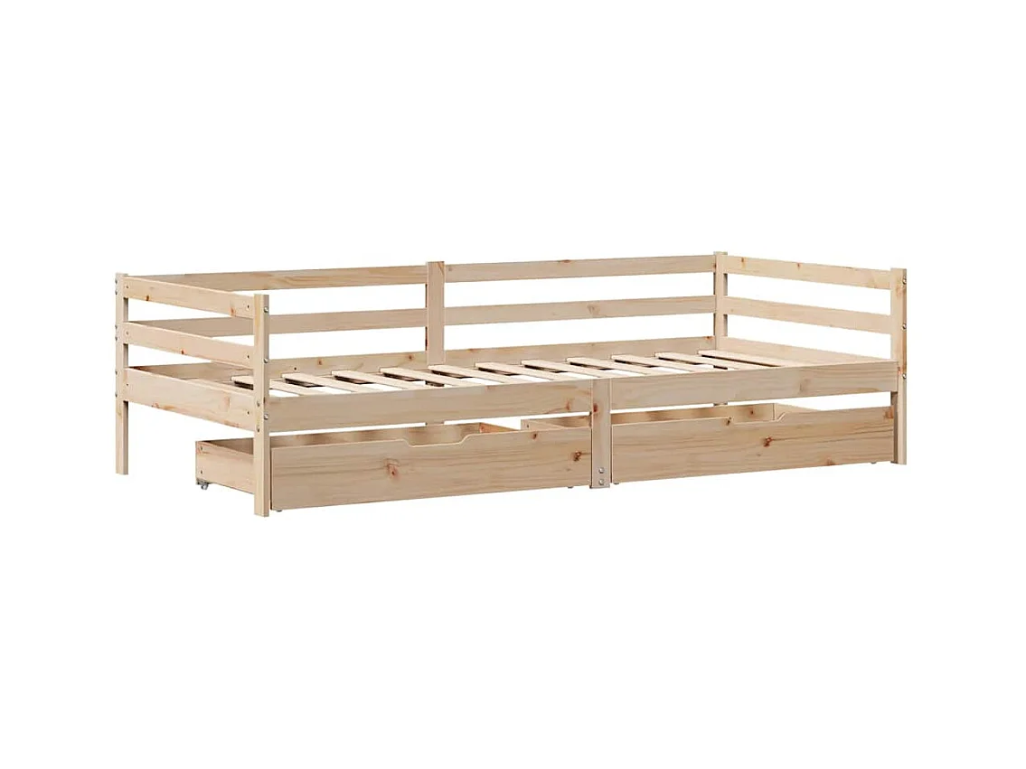 Lit de jour avec tiroirs sans matelas 80x200 cm bois massif