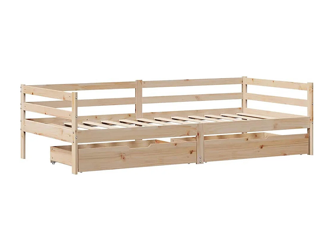 Lit de jour avec tiroirs sans matelas 80x200 cm bois massif