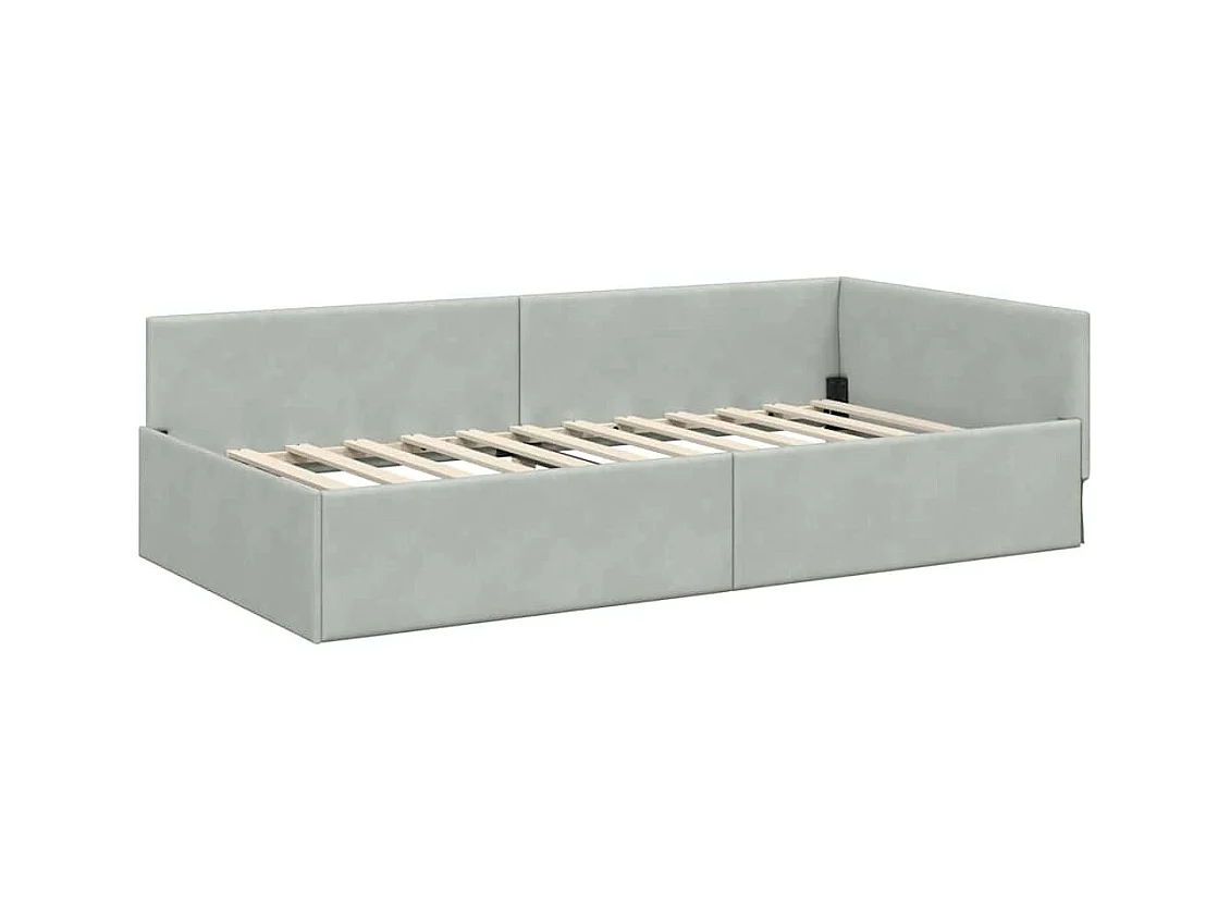 Estructura de cama de esquina Other Gris claro 90 x 200 cm
