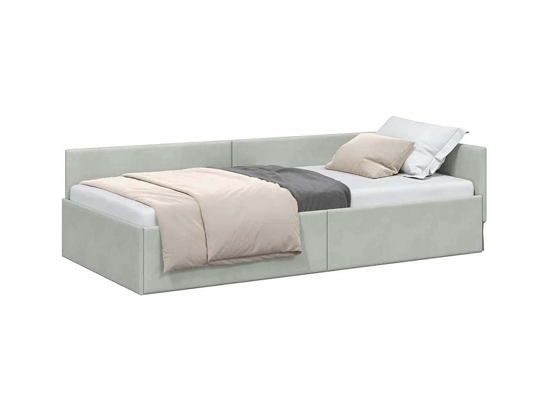 Estructura de cama de esquina Other Gris claro 90 x 200 cm