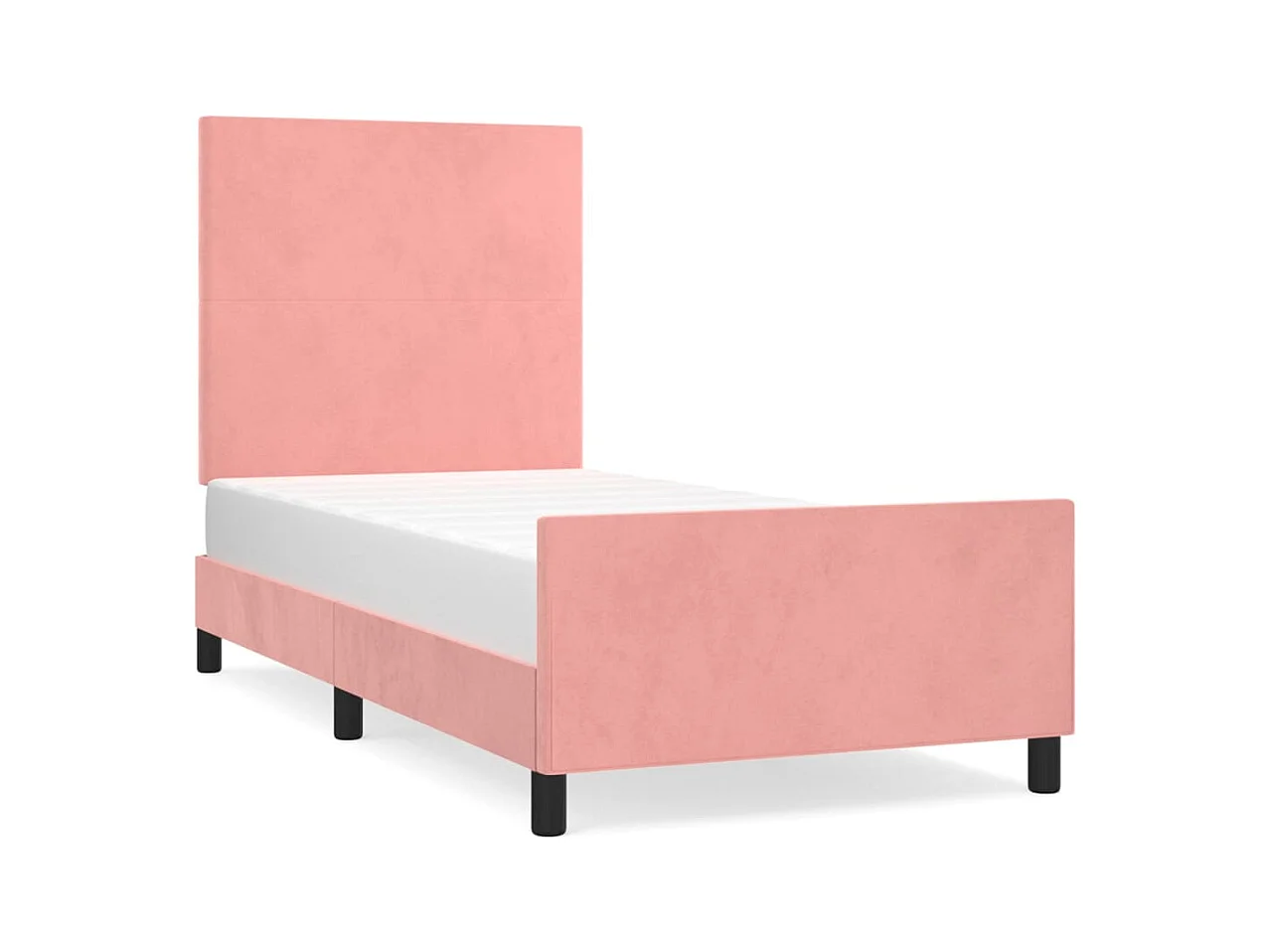 Cadre de lit sans matelas rose 80x200 cm velours