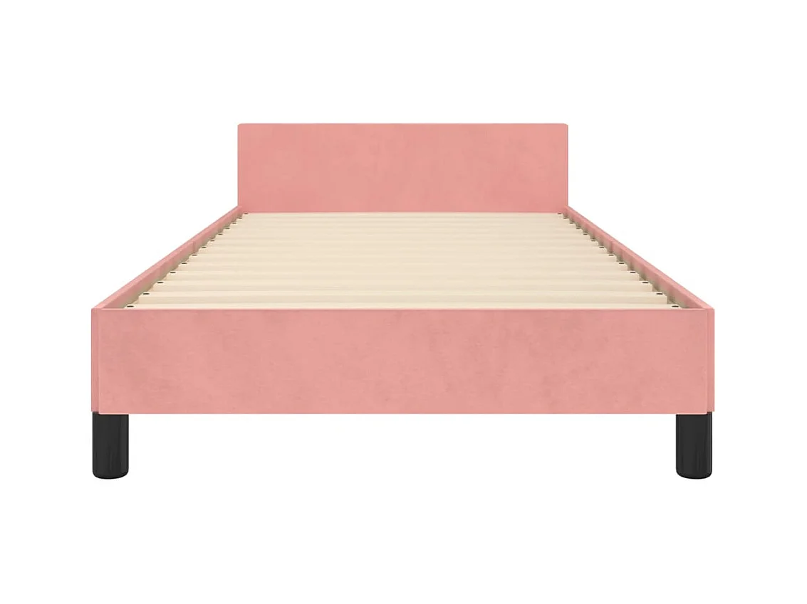 Cadre de lit sans matelas rose 80x200 cm velours