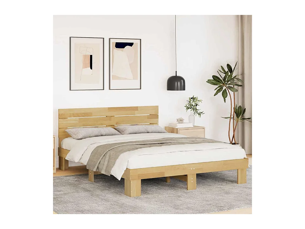 Bedframe met hoofdbord zonder matras 135 x 190 cm