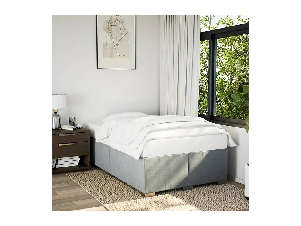 Struttura letto senza materasso tessuto grigio chiaro 120x190 cm