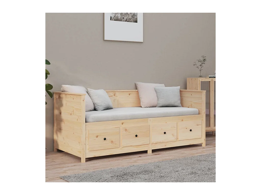 Dagbed zonder matras 75x190 cm massief grenenhout