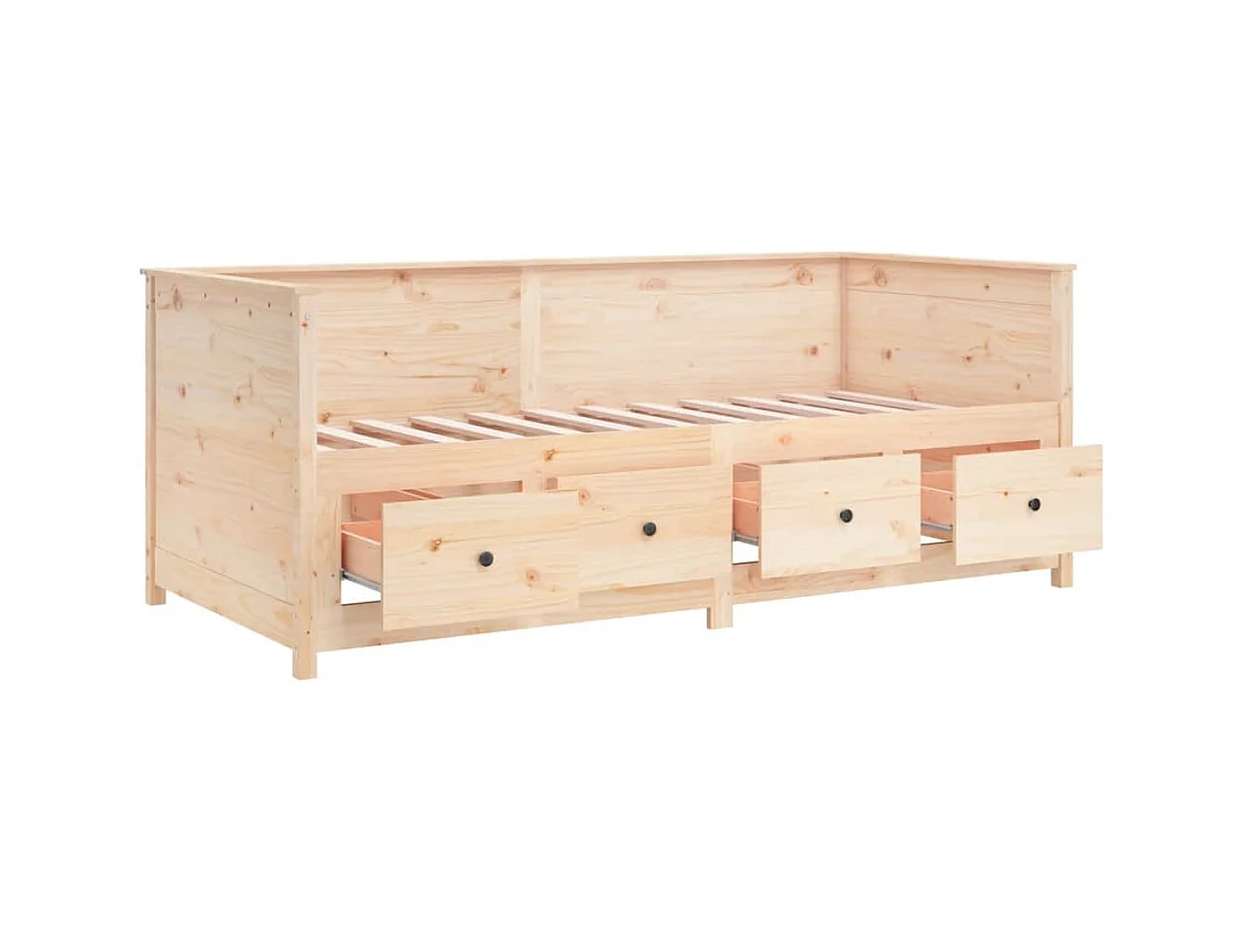 Dagbed zonder matras 75x190 cm massief grenenhout