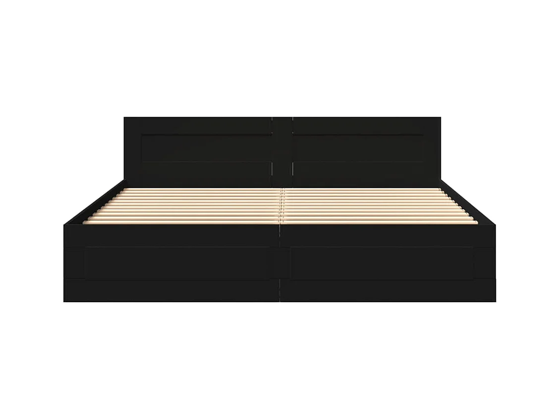 Bedframe met hoofdbord zonder matras zwart 180x200 cm