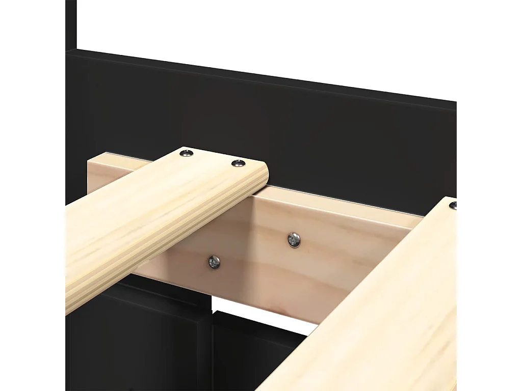 Bedframe met hoofdbord zonder matras zwart 180x200 cm