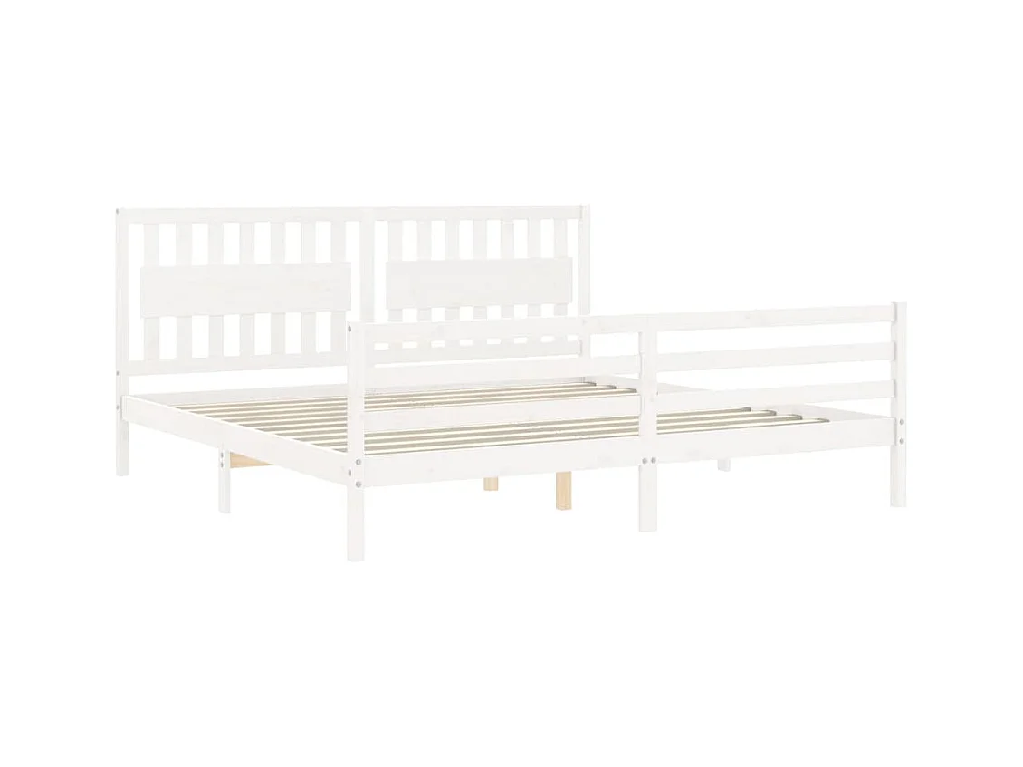 Struttura letto senza materasso bianco 200x200 cm in legno massello