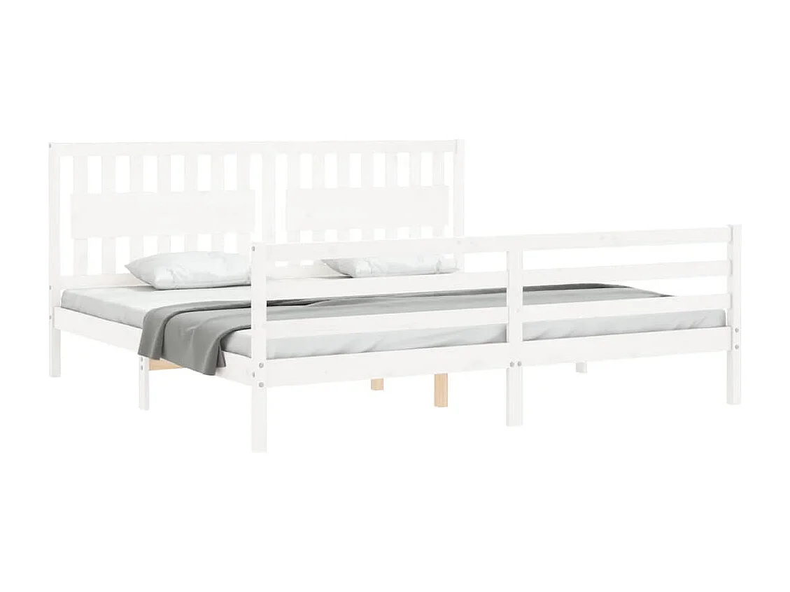 Cadre de lit sans matelas blanc 200x200 cm bois massif