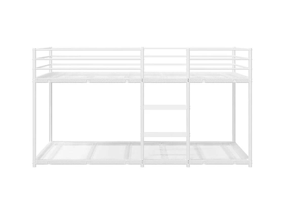 Lit superposé sans matelas blanc 90x200 cm acier
