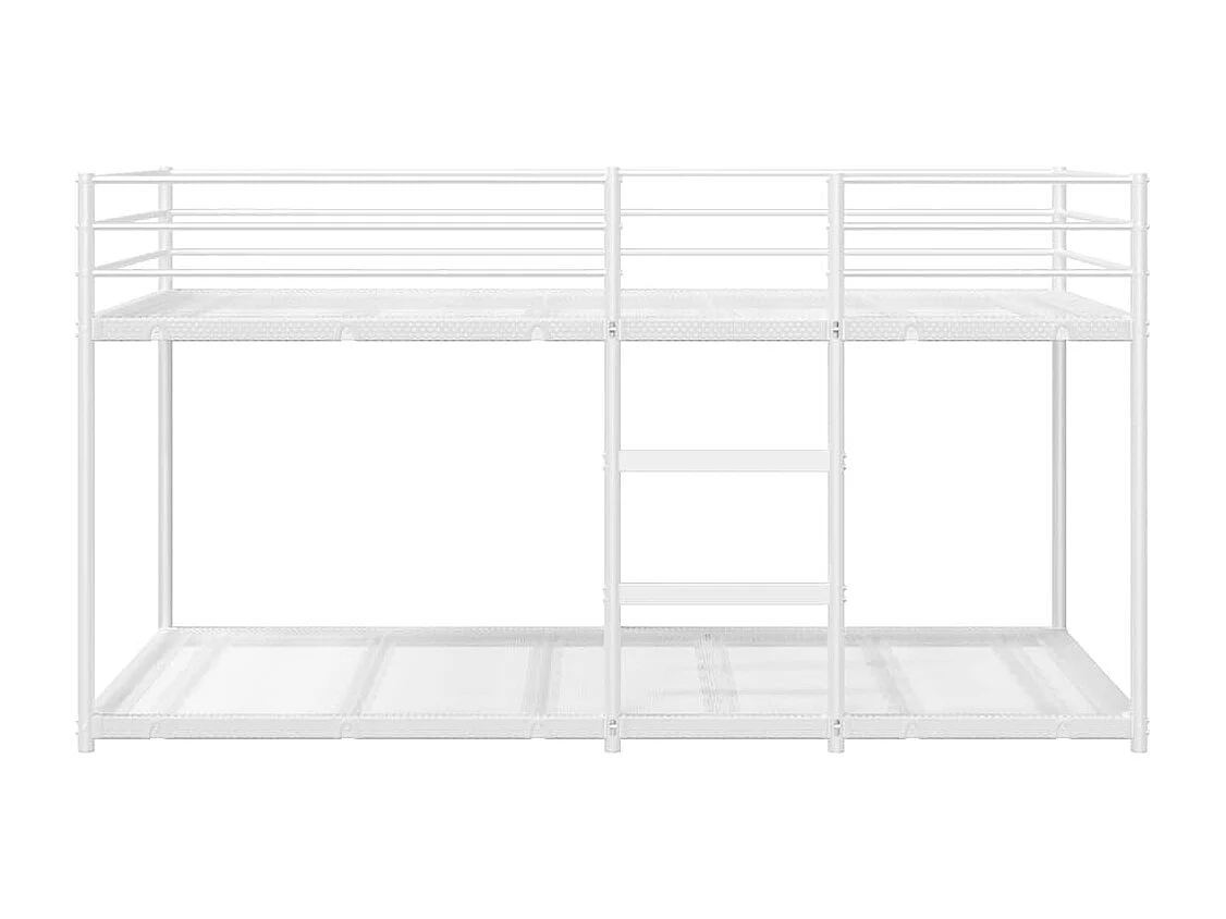 Lit superposé sans matelas blanc 90x200 cm acier