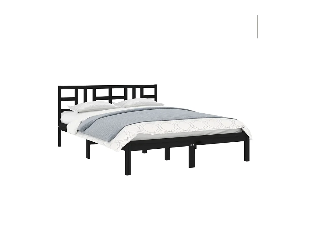 Bedframe zonder matras zwart 200x200 cm massief hout