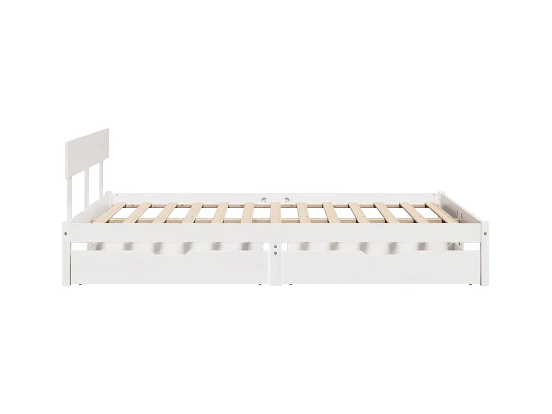 Cadre de lit sans matelas blanc 140x190 cm bois de pin massif