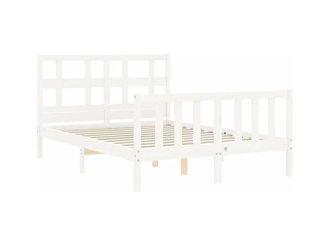 Bedframe zonder matras wit 120x200 cm massief grenenhout